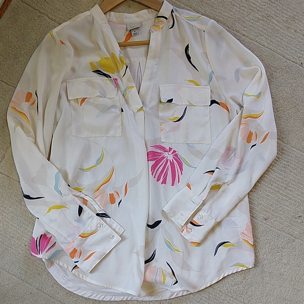 A New Day spring/summer floral split neck blouse